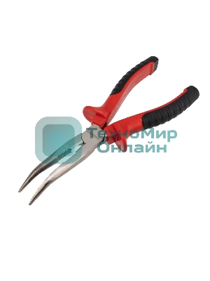 Тонкогубцы изогнутые Rexant 200 мм никелированные, двухкомпонентные рукоятки