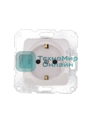 Розетка Kranz 1-ая DEA с/з з/ш с/у 16А мех. белый (1/10/120)