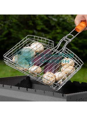 Решетка гриль Camping Palisad 305х235х55 мм объемная хромир.