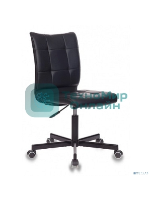 Кресло Бюрократ CH-330M/BLACK черный, экокожа, 120 кг, механизм качания, без подлокотников