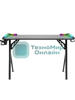 Стол игровой Defender Gamer RGb, подвес круж+гарн., черный, 120