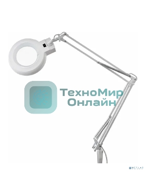Лупа на струбцине Rexant, круглая, 5D, с подсветкой, белая