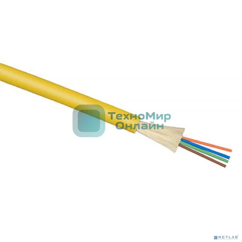Кабель ВО Cabeus Tight Buffer, 4хОВ, OS2 G.652, LSZH, Ø 5мм, внутри зданий, желтый