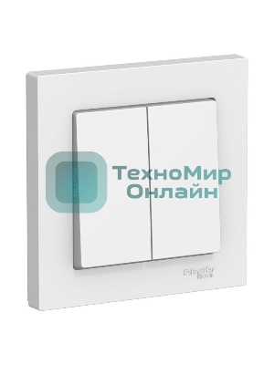 Выключатель 2-кл. AtlasDesign (сх.5) 10АХ в сборе белый SchE ATN000152