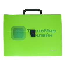 Папка-портфель Silwerhof 322715-01 1 отделение, A4, пластик, зеленый неон