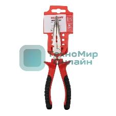 Тонкогубцы изогнутые Rexant 200 мм никелированные, двухкомпонентные рукоятки