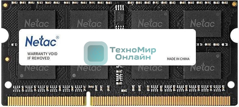 Оперативная память NETAC Basic, DDR3L, 4GB (1x4GB), 1600MHz, CL11, SO-DIMM
