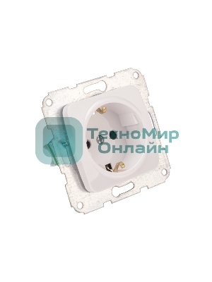 Розетка Kranz 1-ая DEA с/з з/ш с/у 16А мех. белый (1/10/120)