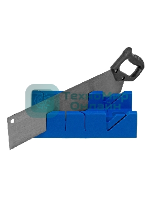 Стусло пластиковое Сибртех синее, 4 угла для запила+пила 450 мм