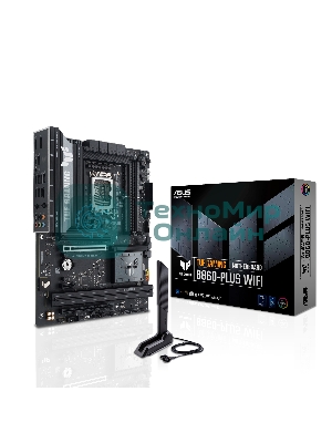 Материнская плата ASUS TUF GAMING B860-PLUS WIFI, LGA 1851, Intel B860, 4xDDR5, 4xSATA, 3xM.2, 1xPCIe 5.0 x16, 1xPCIe 4.0 x16, 1xDP, 1xHDMI, 1x 2.5Gb LAN, 1xUSB 20Gbps, 2xUSB 10Gbps, 3xUSB 5Gbps, 2xUSB 2.0, 5x3.5 мм, 7.1, ATX