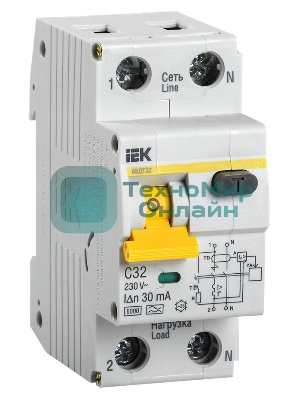 Выключатель автоматический дифференциального тока IEK MAD22-5-032-C-30 АВДТ 32 C32