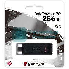 Флешка USB Kingston DataTraveler DT70 (DT70/256Gb), 256Gb, USB Type-C 3.2, R/W 70/45, черный