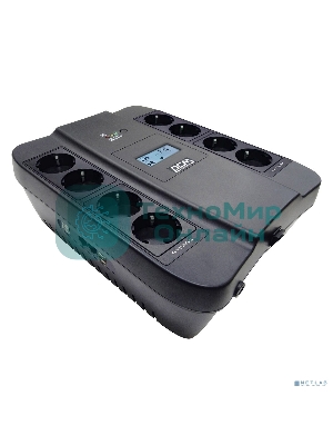 Источник бесперебойного питания Powercom Back-UPS SPIDER, Line-Interactive, LCD, AVR, 1100VA/605W, Schuko, USB, черный (1452054)