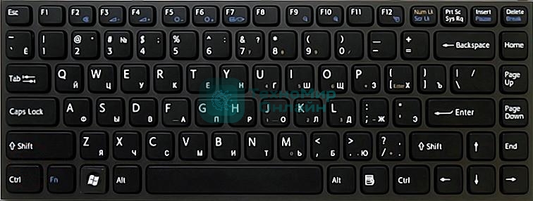 Клавиатура для ноутбука Sony Vaio VPC-Y черная с черной рамкой