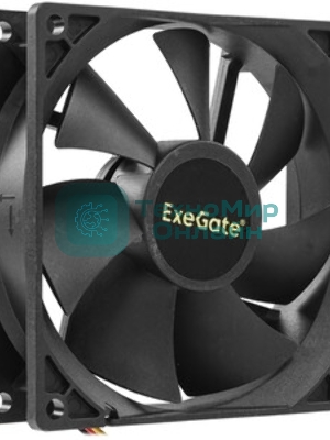 Вентилятор 12В DC ExeGate ExtraSilent ES09225S2P (92x92x25 мм, Sleeve bearing (подшипник скольжения), 2pin, 1800RPM, 21dBA)