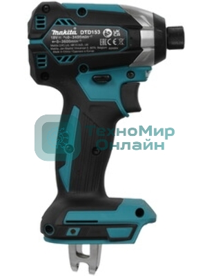 Дрель-шуруповерт Makita DTD153ZJ, 18 В, 0 Ач, 170 Нм, бесщеточный, ударный