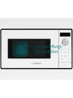 Встраиваемая микроволновая печь Bosch BFL623MW3 Serie 2, белый, 20 л, 800 Вт, переключатели - поворотный механизм/сенсор