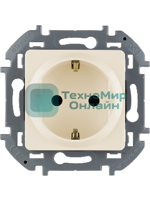 Розетка 2К+З со шторками немецкий стандарт 16А 250 В слоновая кость