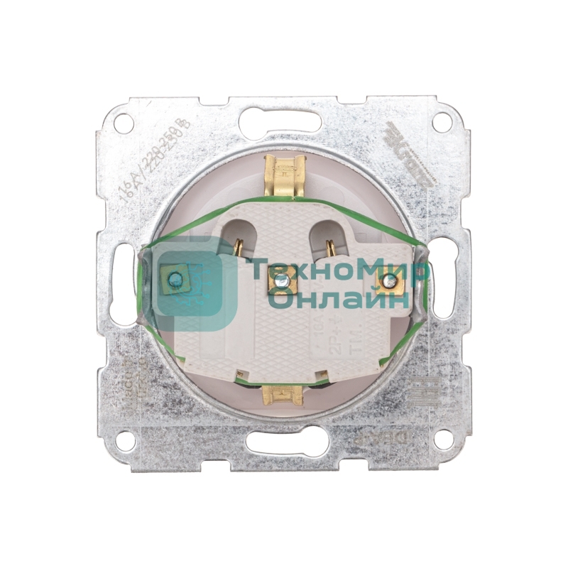 Розетка Kranz 1-ая DEA с/з з/ш с/у 16А мех. белый (1/10/120)