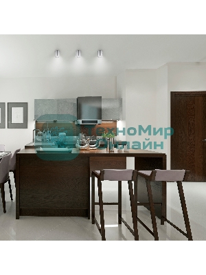 Светильник Gauss Хром/Сатин LED накладной с рассеивателем 6W 4100K 68х75мм 1/30