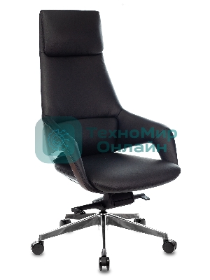 Кресло руководителя Бюрократ DAO-2 черный кожа с подголов. крестовина алюминий