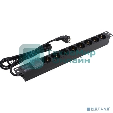 Блок розеток горизонтальный ExeGate ServerPro PDU-19H803 Al-8S-EU2-SW, 19