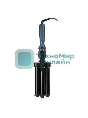 Стайлер Galaxy Line GL 4668, черный, без регулировки температуры, 80 Вт, тройной, нагрев. элемент с защитой от перегрева, максимальная температура 200ºС, керамическое покрытие рабочих поверхностей, 3 нагревательных элемента диаметром 22 мм, вращающийся на 360° шнур питания