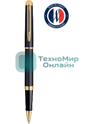 Ручка роллер Waterman Hemisphere (CWS0920750) Matte Black GT F, черные чернила, подарочная коробка