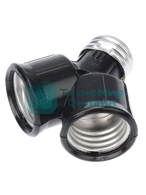 Разветвитель цокольный Rexant Е27-2хЕ27 черный