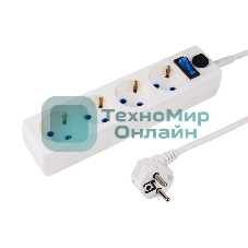 Сетевой фильтр PROconnect STANDARD 4 гнезда, 1.5 м, 3х0.75 мм², с/з + автовыкл., белый