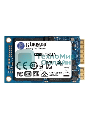Накопитель SSD Kingston KC600, 256Gb, mSATA, R/W 550/500