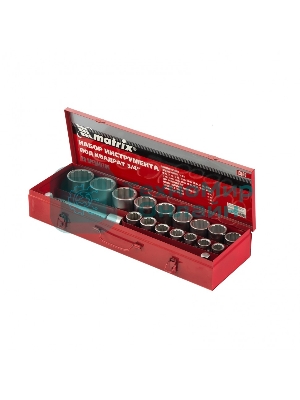 Набор головок Matrix квадрат 3/4'' головки 19 х 50 мм 20 предм. в метал. боксе