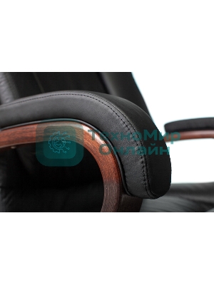 Кресло Бюрократ T-9925WALNUT/BLACK черный, кожа