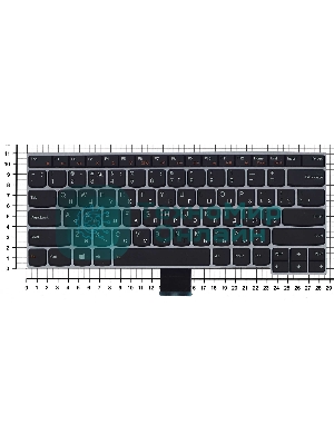 Клавиатура для ноутбука Lenovo V490 V490U V490UA черная с серебристой рамкой
