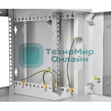 Шкаф коммутационный ЦМО (ШРН-6.500) напольный 6U 600x500 мм пер. дв. стекл 200 кг серый 470 мм 180 град.
