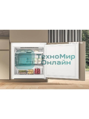 Холодильник встраиваемый Whirlpool WHSP70T241P 70 см, 193.5х54.3х69 см, 295/95 л, инверторный компрессор, автоматическая разморозка, зона свежести влажная, сенсорное управление, технология 6 SMYSL FreshControl, MultiFlow, FreezeControl, перенавешиваемые дверцы, скользящие направляющие, Италия
