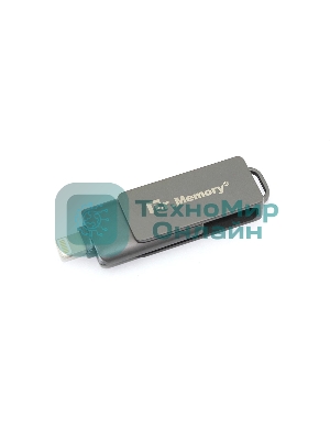Флешка USB Dr. Memory 051, 64Gb, USB 3.0/USB Type-C, R/W 120/70, серый