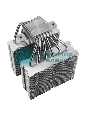 Кулер для процессора Thermalright Royal Knight 120 SE (4-pin PWM, 155мм, Ni/Cu, 6x6мм, 2x120мм, 66.17CFM/59CFM, 25.6dBA/26.1dBA, 1500RPM/1800RPM, S: 1200, 1700, 1851, 115X, AM4, AM5, silver, black)