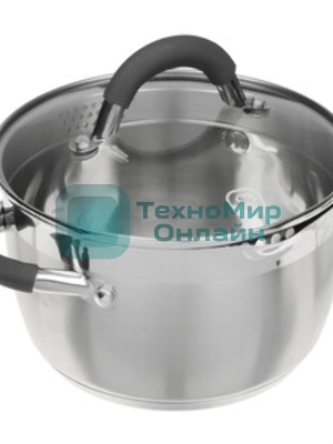Кастрюля Rondell RDS-023 с\кр 18 см, (2,3л) Flamme (нерж.сталь 18/10,ручки из нерж.стали со вставкой силикон)