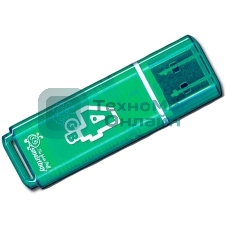 Флешка USB Smartbuy Glossy series Green (SB4 GbGS-G), 4Gb, USB 2.0, R/W 25/15, зеленый