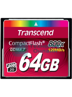 Флеш карта CF 64Gb Transcend, 800X