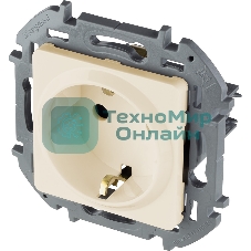 Розетка 2К+З со шторками немецкий стандарт 16А 250 В слоновая кость