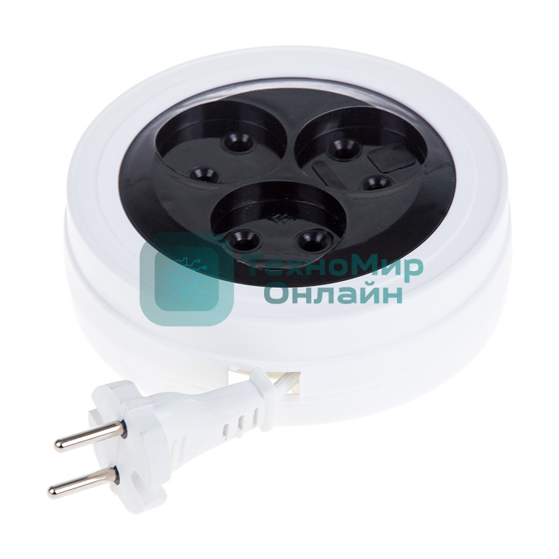 Удлинитель-рулетка PROconnect STANDARD 5 м, 3 гнезда, 2х0.75 мм², б/з, белый
