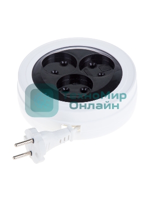 Удлинитель-рулетка PROconnect STANDARD 5 м, 3 гнезда, 2х0.75 мм², б/з, белый