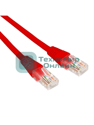 Патч-корд U/UTP Rexant cat.6, RJ45-RJ45, неэкранированный, 26AWG, LSZH, красный, 2 м