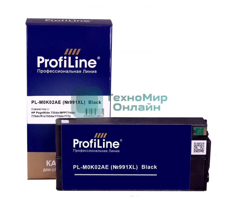 Картридж струйный ProfiLine PL-M0K02AE (№991XL) для принтеров HP PageWide 755dn/MFP774dn/779dn/Pro750dw/772dn/777z с чернилами Black