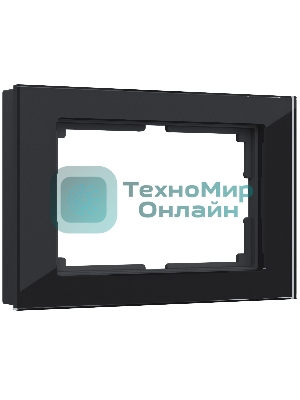 Рамка для двойной розетки (черный,стекло) W0081108