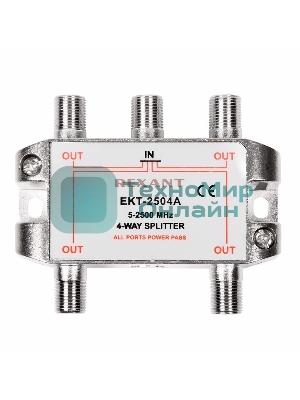 Делитель ТВ Rexant х 4 под F разъем 5-2500 МГц 