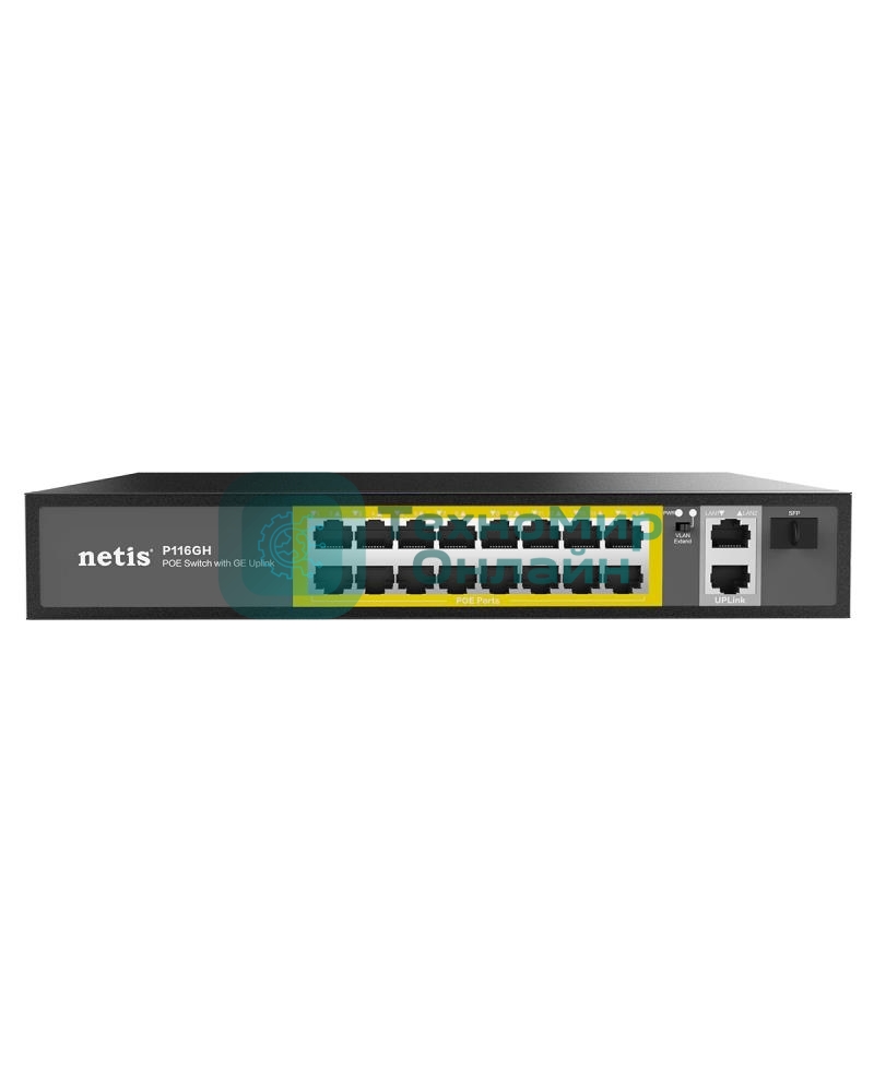 Коммутатор Netis 16PORT 10/100M 16POE+2XGE+SFP P116GH
