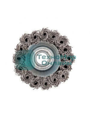 Щетка для УШМ Сибртех 65 мм, М14, Чашка, крученая проволока 0,5 мм 746207